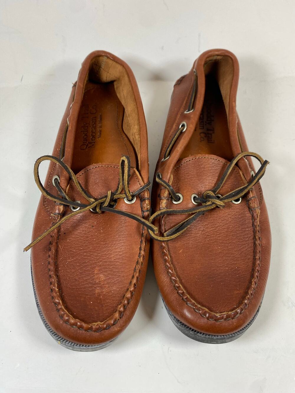 Quoddy Brown Leather Moccasins Womens 9.5W Handmade Casual Shoes USA Made